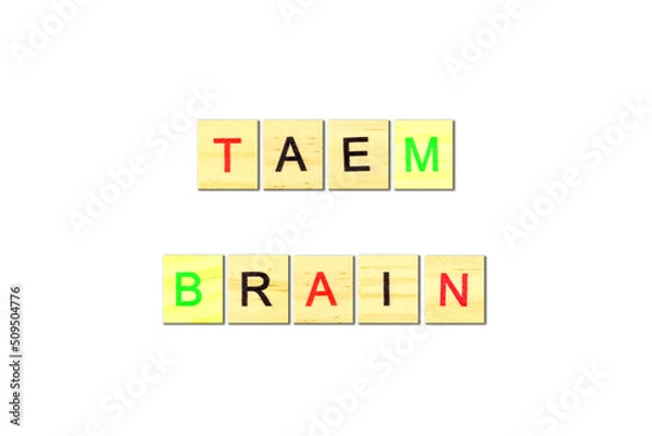 Obraz Abbreviations TB- phrase from wooden blocks with letters, meaningful statements concept, word from wooden blocks with letters, TB concept, on white background.