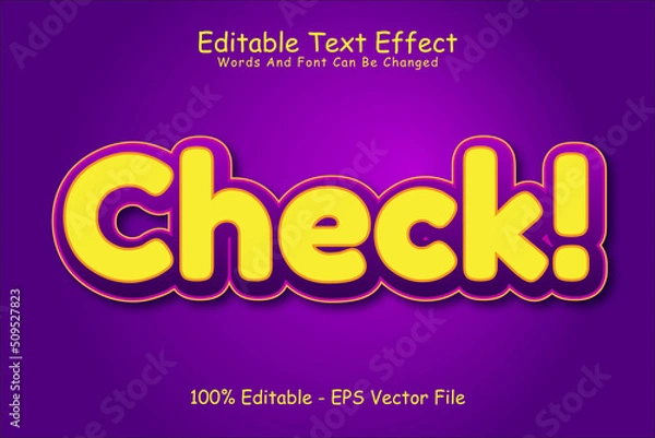 Obraz Check editable Text effect 3 Dimension Emboss modern style