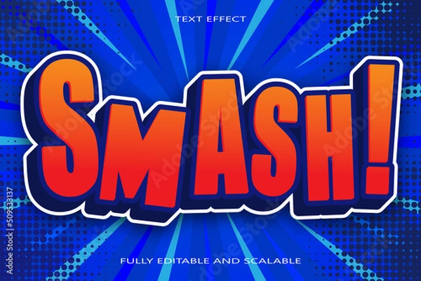 Obraz Smash editable Text effect 3 dimension emboss comic style