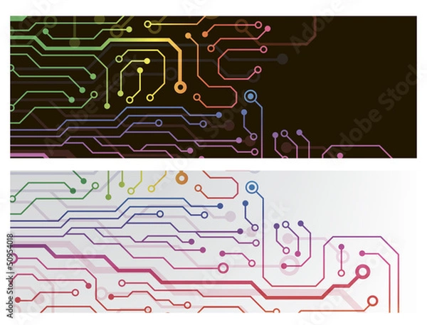 Obraz techno circuit web banners. EPS10 vector illustration