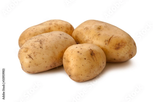 Obraz Ziemniaki Yukon Gold na białym tle
