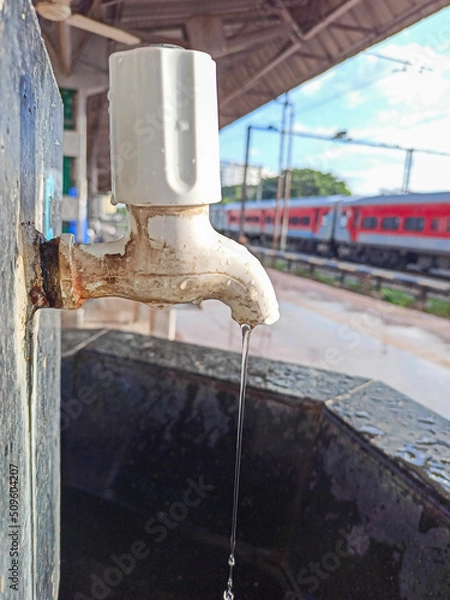 Fototapeta Wasting of water on public places