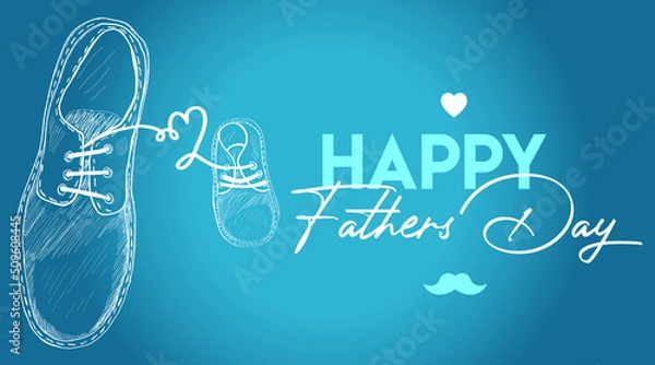 Fototapeta Happy Fathers day greeting card with typographic design. Vector illustration.
