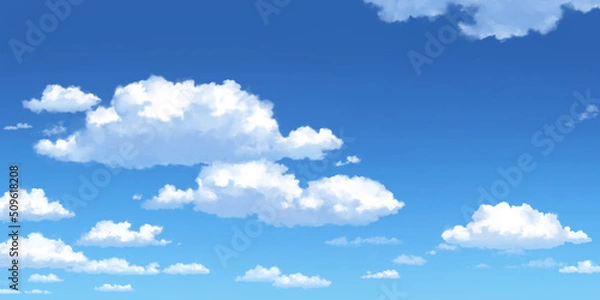 Fototapeta Clouds in a Clear Sky 03, Anime background, 2D Illustration.	
