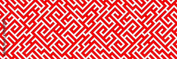 Fototapeta Widescreen seamless background. Maze backdrop. Labyrinth illustration.