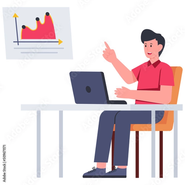 Obraz Editable design illustration of data analysis