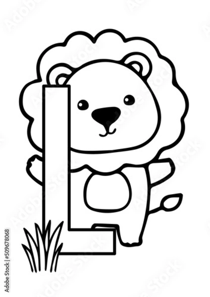 Fototapeta abc alphabet illustration with animals 