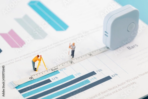 Obraz Miniature creative financial data surveying, mapping and calculation