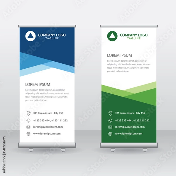 Obraz Roll Up Banner Background Vector Template with Abstract Geometric Design