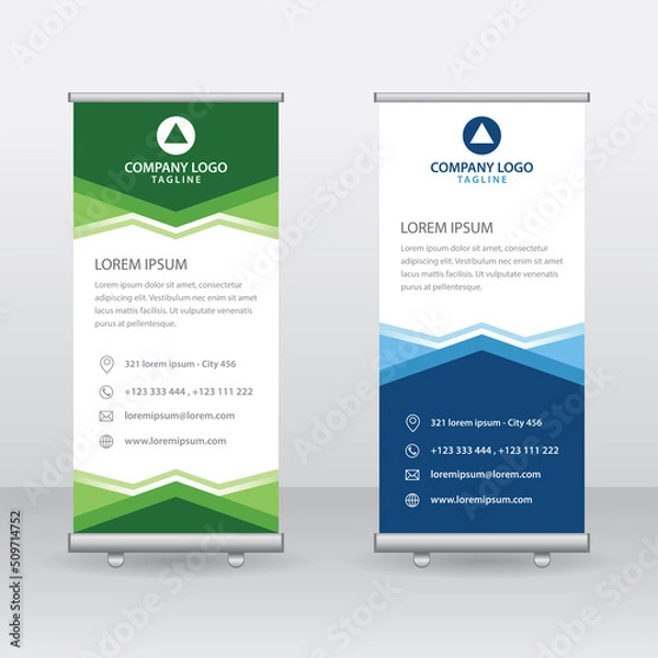 Obraz Roll Up Banner Background Vector Template with Abstract Geometric Design