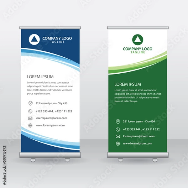Obraz Roll Up Banner Background Vector Template with Abstract Geometric Design