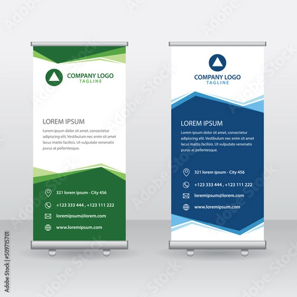 Obraz Roll Up Banner Background Vector Template with Abstract Geometric Design