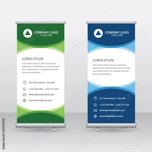 Obraz Roll Up Banner Background Vector Template with Abstract Geometric Design
