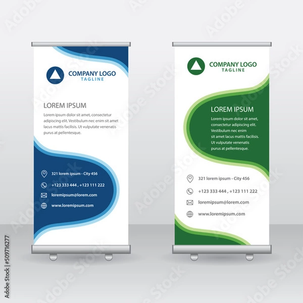 Obraz Roll Up Banner Background Vector Template with Abstract Geometric Design