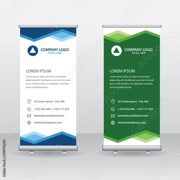 Obraz Roll Up Banner Background Vector Template with Abstract Geometric Design