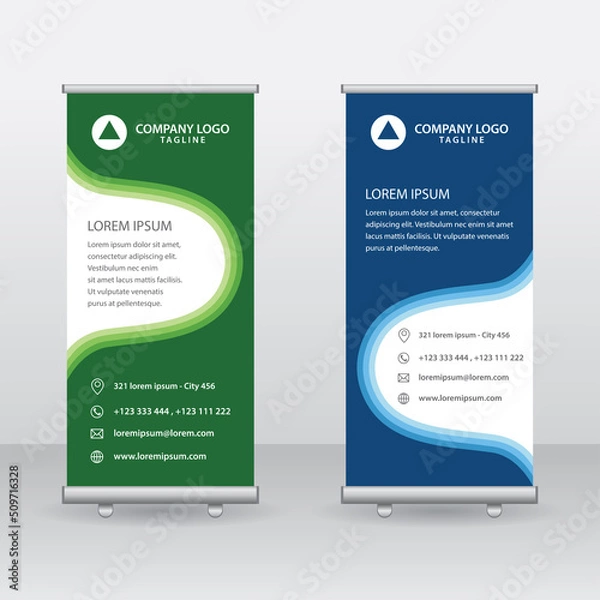 Obraz Roll Up Banner Background Vector Template with Abstract Geometric Design