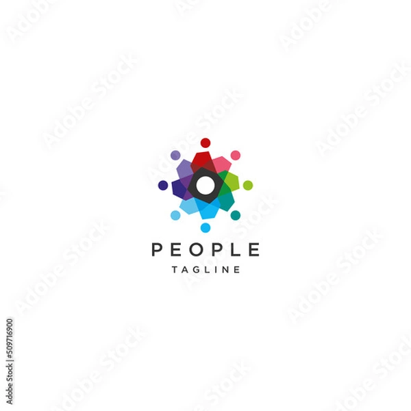 Obraz People  logo vector icon design template