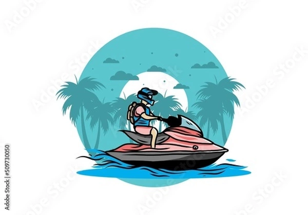 Obraz jet sky sport on the beach illustration