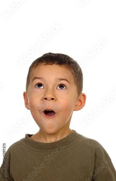 Obraz Boy looking up in surprise