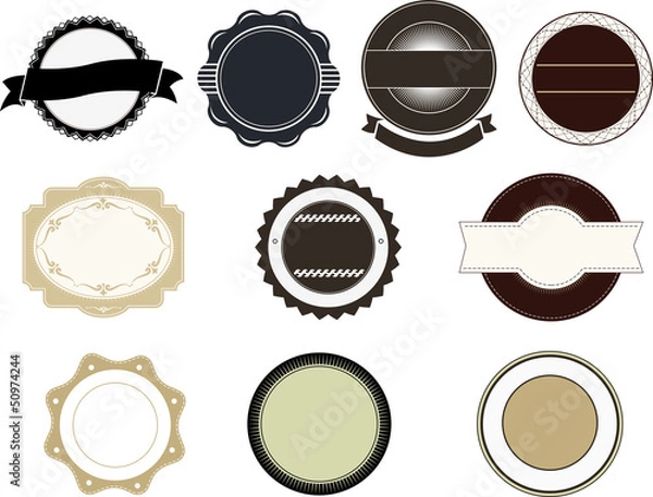 Fototapeta empty retro badges