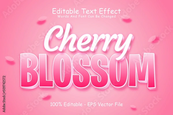 Obraz Cherry Blossom Editable Text Effect 3 Dimension Emboss Modern Style