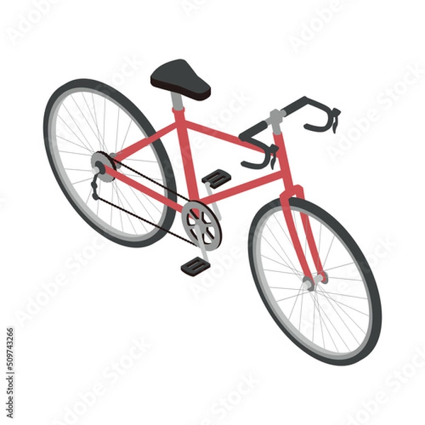Fototapeta 自転車（ロードバイク）のアイソメトリックイラスト