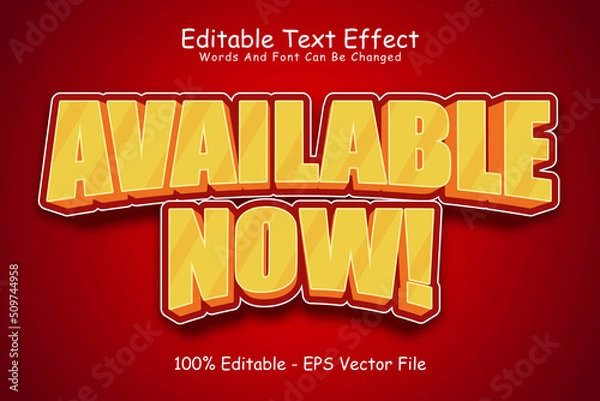 Obraz Available Now Editable Text Effect 3 Dimension Emboss Modern Style