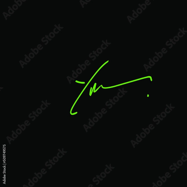 Obraz Initial Letter Yn handwriting logo hand drawn template vector