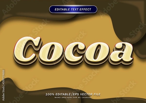 Fototapeta Cocoa bold text editable effect. sweet style design