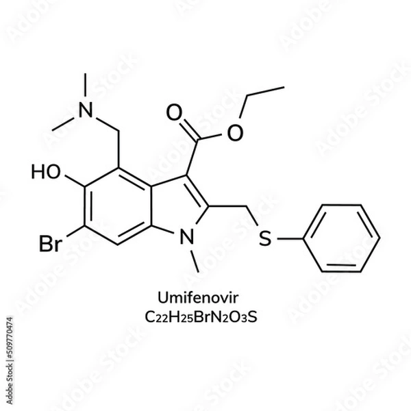 Obraz Structural chemical formula on white background