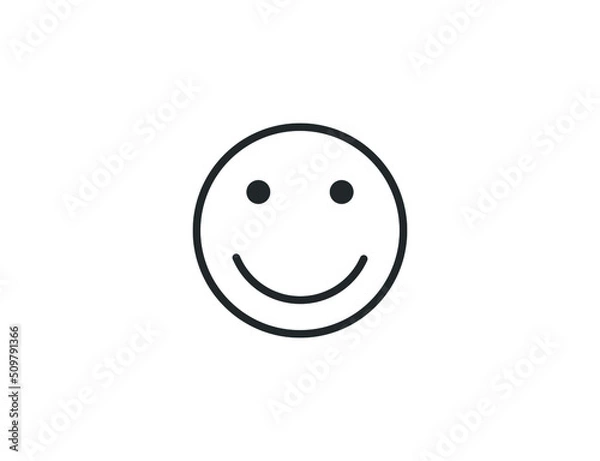 Obraz The icon of a person's smile. A smile, a human laugh. Simple linear flat illustration on a white background.