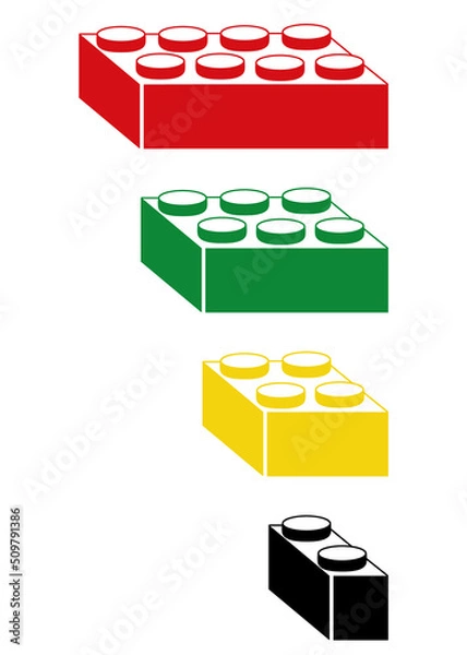 Fototapeta colorful bricks for children of different sizes to build your own creations