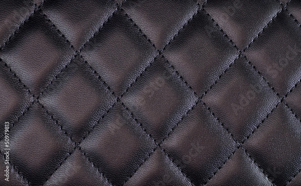 Obraz black quilted leather
