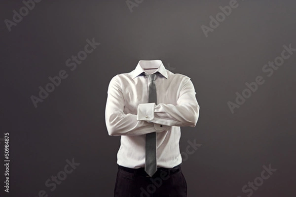 Fototapeta invisible man standing with folded arms