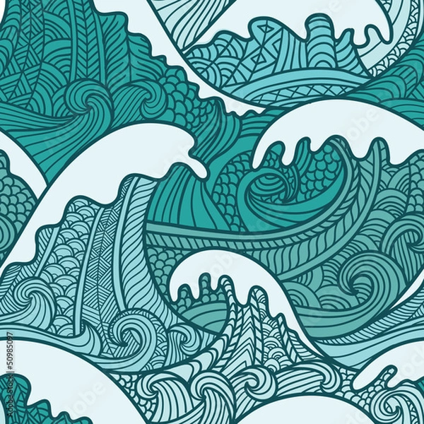 Fototapeta Sea seamless pattern