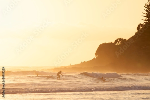 Obraz Stand up paddle surfing in Burleigh Heads