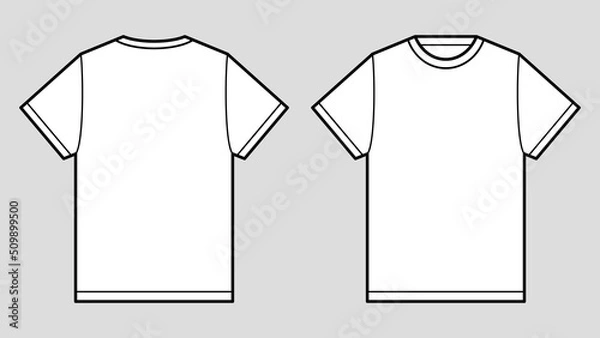 Obraz ファッションのサイズ表記や説明、デザイン用のテンプレート イラスト素材 / 半袖Tシャツ