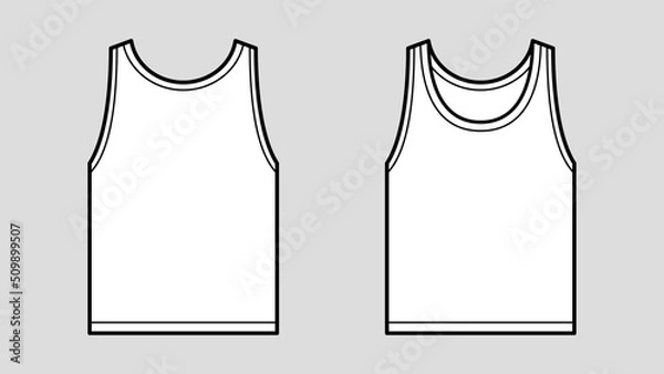 Obraz ファッションのサイズ表記や説明、デザイン用のテンプレート イラスト素材 / ノースリーブ