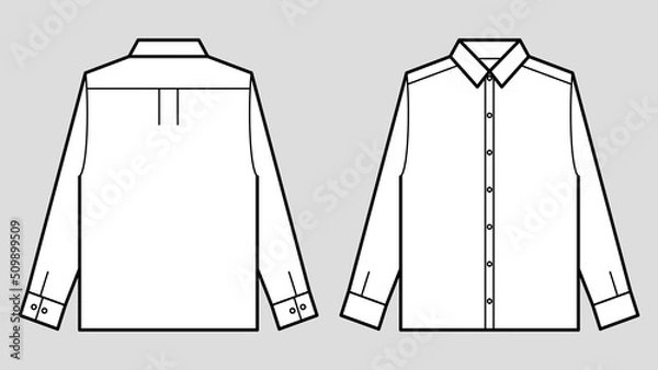 Obraz ファッションのサイズ表記や説明、デザイン用のテンプレート イラスト素材 / シャツ
