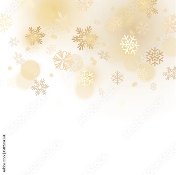 Obraz Gold Falling Glitter Snowflakes