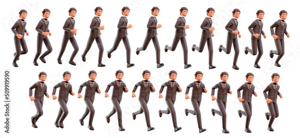 Obraz 3d bussinesman animation frame
