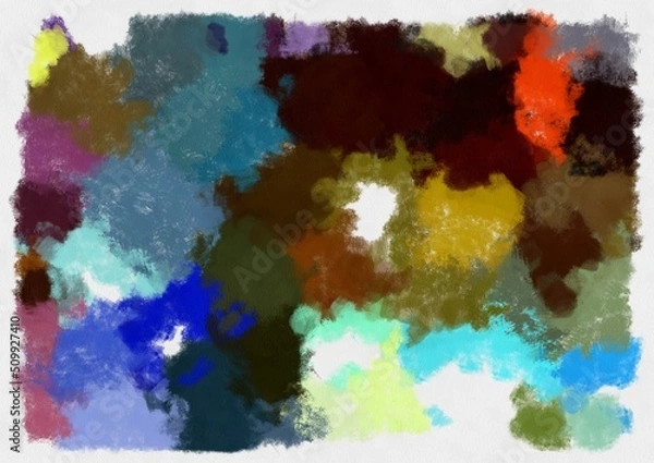 Fototapeta Illustration style background image abstract pattern various vibrant colors watercolor style illustration impressionist painting.