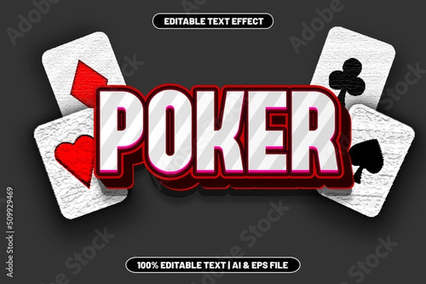 Obraz Poker editable text effect modern emboss style