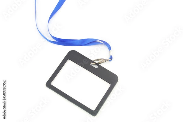Fototapeta Blank black badge with copy space for text isolated on white background