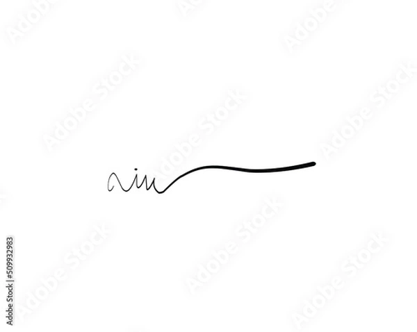 Fototapeta iu initial handwriting logo vector