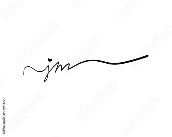 Fototapeta jm initial handwriting logo vector