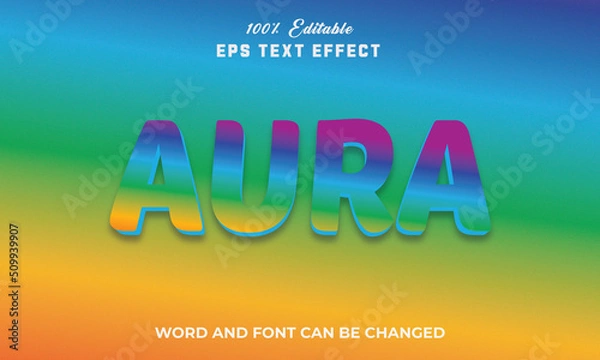 Fototapeta Aura Editable 3d Text Effect Style Premium,