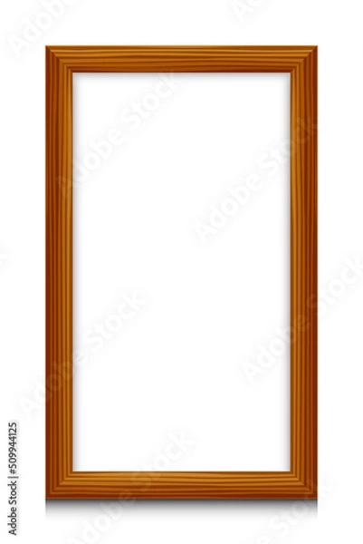 Obraz Vector isolated blank rectangular wooden frame with white fill