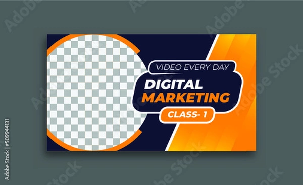Obraz digital marketing thumbnail design template editable vector video thumbnail