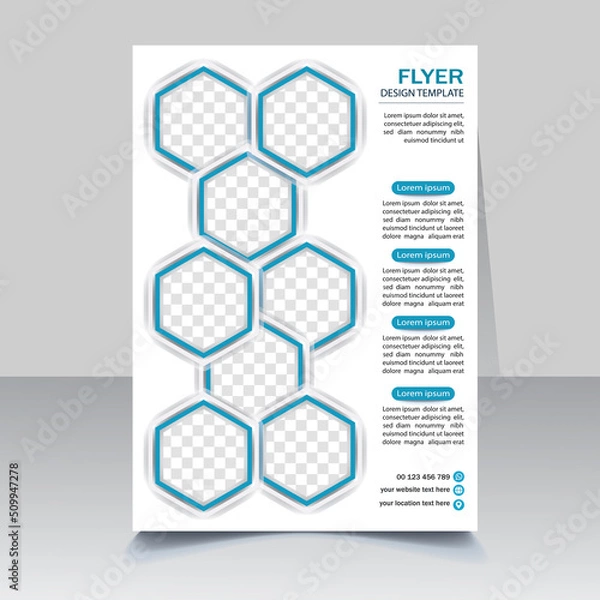 Obraz Brochure design. Corporate business flyer template design. Editable A4 poster for business, education, presentation, website, magazine cover